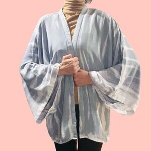 Sim & Sam Tie Dye Blue Kimono Open Cardigan XL